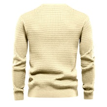 Cargar imagen en el visor de la galería, Mens Autumn And Winter Casual Loose Knitted Checkered Round Neck Hatless Versatile Long Sleeve Sweater
