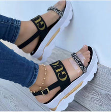 Cargar imagen en el visor de la galería, Women&#39;s platform sandals with rhinestones
