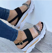 Cargar imagen en el visor de la galería, Women&#39;s platform sandals with rhinestones
