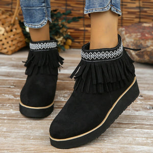 Womens Booties Casual Ankle Boots Work Women Side Zipper Faux Suede Winter Shoes