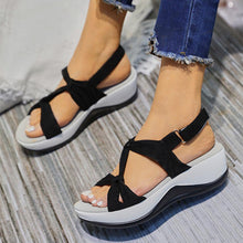 Cargar imagen en el visor de la galería, Women&#39;s Casual Simple Bow Wedge Sandals
