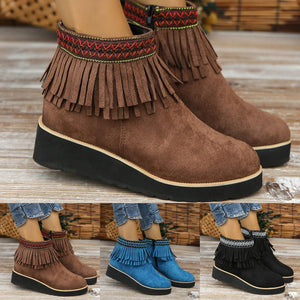 Womens Booties Casual Ankle Boots Work Women Side Zipper Faux Suede Winter Shoes