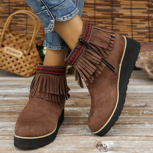 Womens Booties Casual Ankle Boots Work Women Side Zipper Faux Suede Winter Shoes