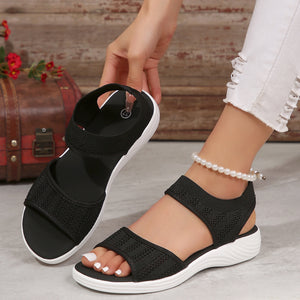 Casual Comfortable Wide Width Breathable Mesh Fish Mouth Sport Women Sandals 2024 Summer