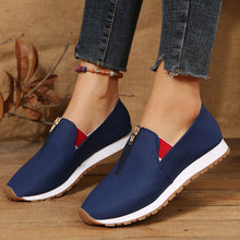 Load image into Gallery viewer, Ladies Front Zipper Pointed Toe Flat Elastic Shoes for Women
