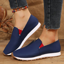 Load image into Gallery viewer, Ladies Front Zipper Pointed Toe Flat Elastic Shoes for Women
