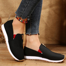 Load image into Gallery viewer, Ladies Front Zipper Pointed Toe Flat Elastic Shoes for Women
