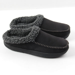 Men's Microsuede Moc Toe Clog Cuff Slipper