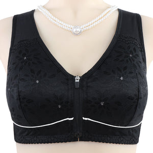 Plus Size Front Closure Wireless Bra Lace Women Underwear