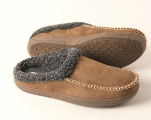 Men's Microsuede Moc Toe Clog Cuff Slipper