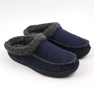 Men's Microsuede Moc Toe Clog Cuff Slipper