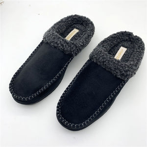 Men's Microsuede Moc Toe Clog Cuff Slipper