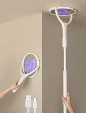 Load image into Gallery viewer, Rotating Head Rechargeable Fly Swatter with Telescopic Extensions
