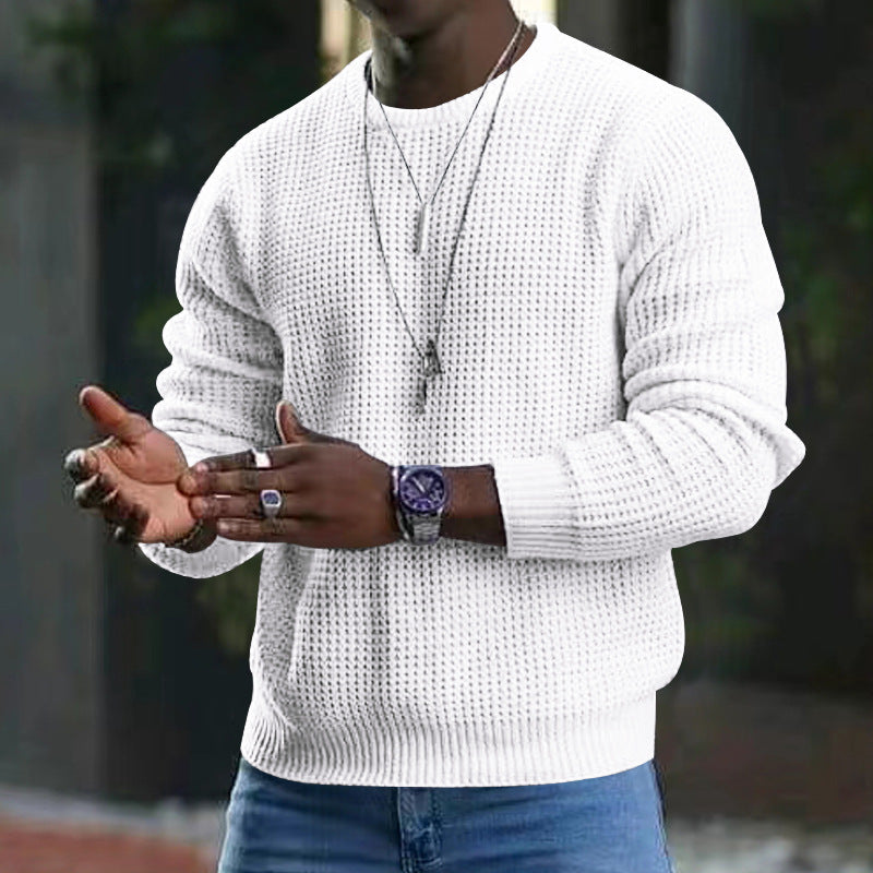 Men Long Sleeve Round Neck Knitwear