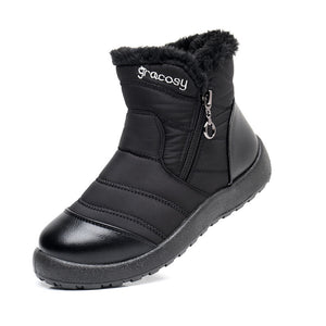 Women's Side Zipper Waterproof and Warm Cotton Boots