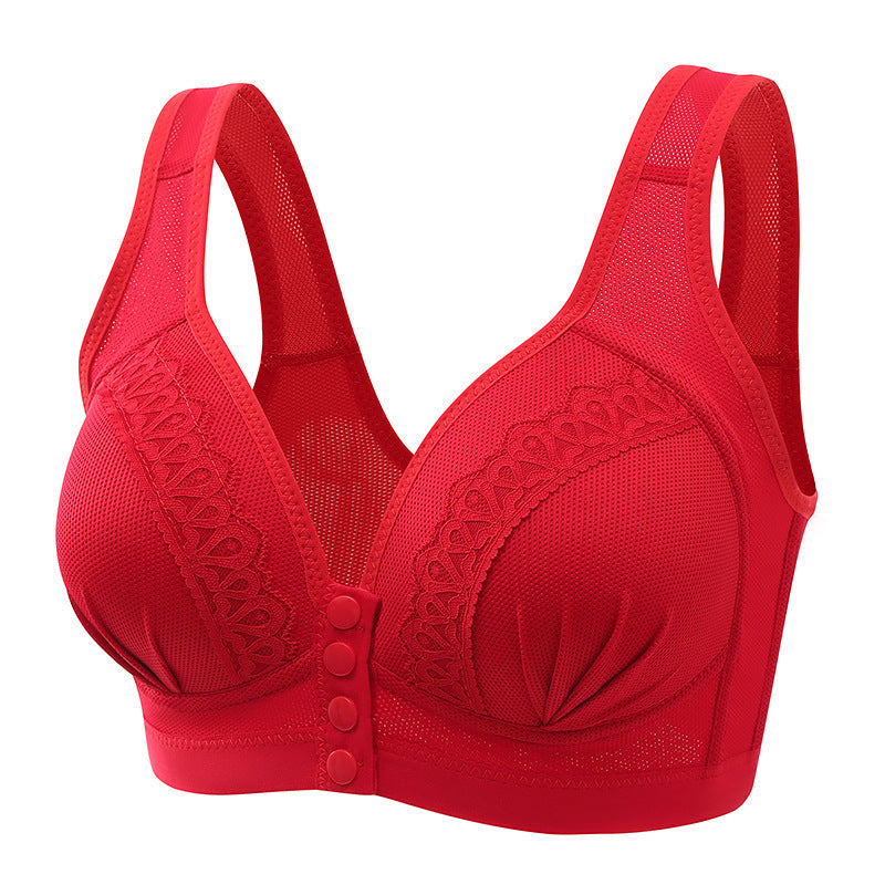 Push Up No Steel Rim Front Open Button Bra