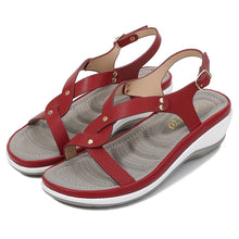 Cargar imagen en el visor de la galería, Women&#39;s Solid Round Toe Wedge Sandals
