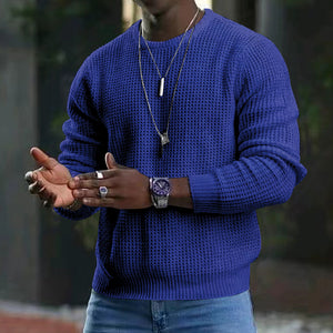 Men Long Sleeve Round Neck Knitwear