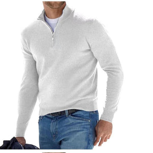 Mens Long Sleeve Polo Shirts Casual Zipper Golf Shirts Fashion V-Neck Wool Blend Athletic Tennis T-Shirt Tops