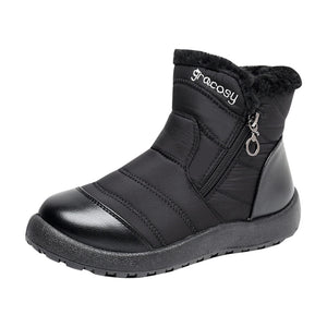 Women's Side Zipper Waterproof and Warm Cotton Boots