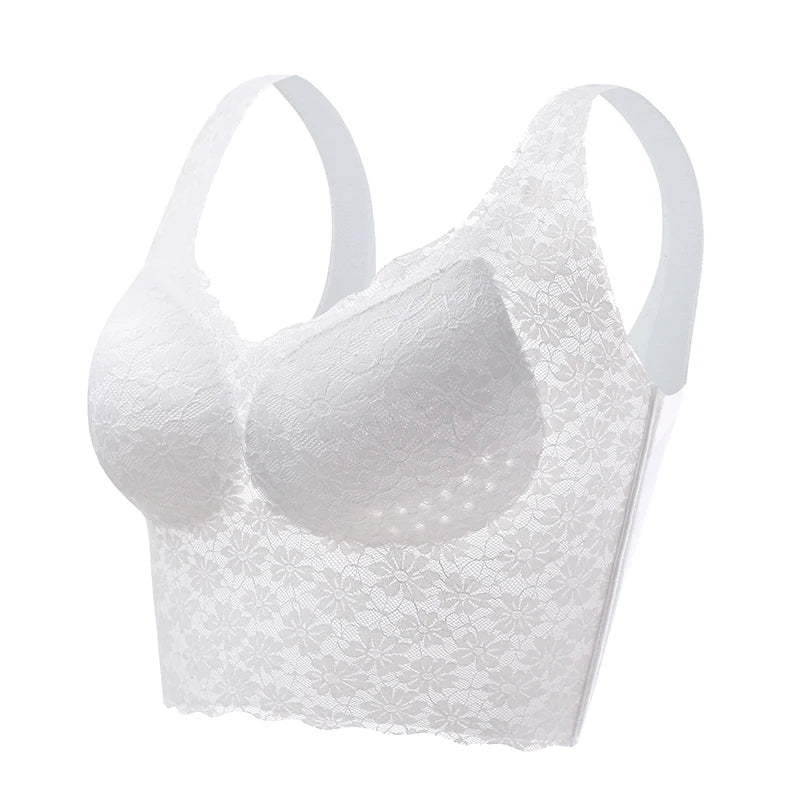 Women Seamless Lace Underwear Large Bralette Breathable Padded Wire Free Bras