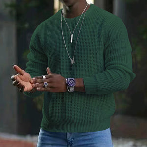 Men Long Sleeve Round Neck Knitwear