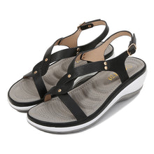 Cargar imagen en el visor de la galería, Women&#39;s Solid Round Toe Wedge Sandals
