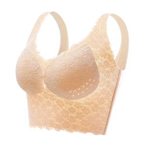 Women Seamless Lace Underwear Large Bralette Breathable Padded Wire Free Bras