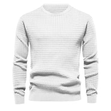 Cargar imagen en el visor de la galería, Mens Autumn And Winter Casual Loose Knitted Checkered Round Neck Hatless Versatile Long Sleeve Sweater
