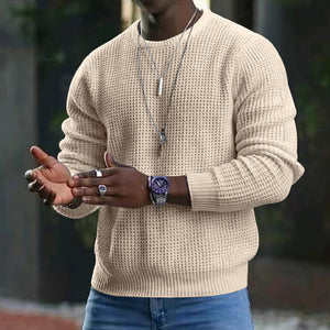 Men Long Sleeve Round Neck Knitwear