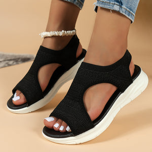 Women's Fish Mouth Knitted Wide Foot Sandals