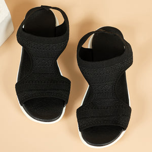 Women's Fish Mouth Knitted Wide Foot Sandals