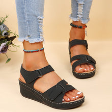 Cargar imagen en el visor de la galería, Women&#39;s round toe platform Velcro sandals
