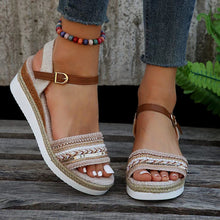 Cargar imagen en el visor de la galería, Womens Width Sandals Flat Wedge Sandals
