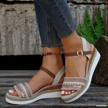 Cargar imagen en el visor de la galería, Womens Width Sandals Flat Wedge Sandals
