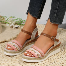 Cargar imagen en el visor de la galería, Womens Width Sandals Flat Wedge Sandals
