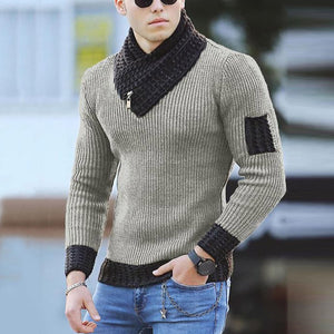 Men Turtleneck Winter Warm Cotton Pullovers Sweaters