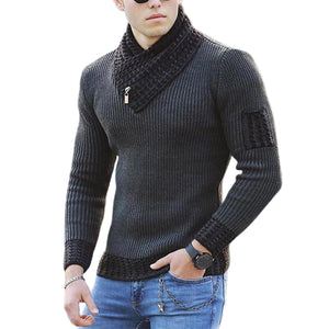 Men Turtleneck Winter Warm Cotton Pullovers Sweaters