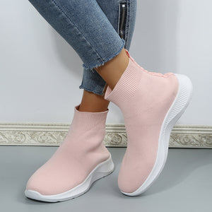 Women's casual breathable high top elastic socks shoes