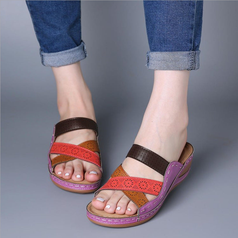 Ladies Summer Wedge Slippers