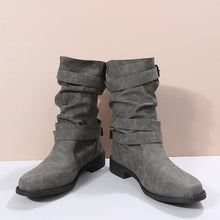 Cargar imagen en el visor de la galería, 2024 new mid-tube flat bottom Martin women&#39;s autumn British style knight boots
