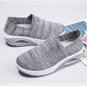 Thick-soled flying woven air cushion women's shoes