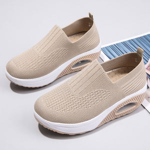 Thick-soled flying woven air cushion women's shoes