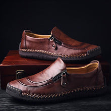 Cargar imagen en el visor de la galería, 2024 Men Hand Stitching Zipper Slip-ons Shoes
