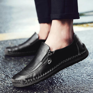 2024 Men Hand Stitching Zipper Slip-ons Shoes