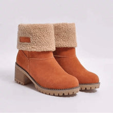 Cargar imagen en el visor de la galería, Women&#39;s Chunky Heel Round Toe Snow Boots
