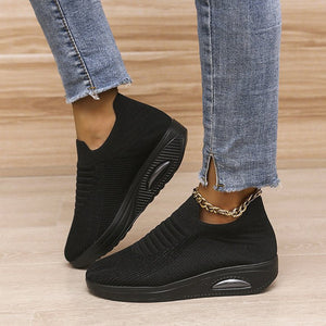 Women's low top fly woven casual sneakers