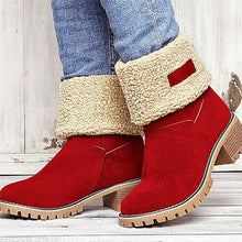 Cargar imagen en el visor de la galería, Women&#39;s Chunky Heel Round Toe Snow Boots
