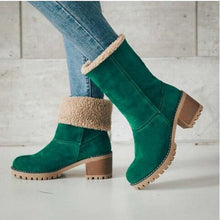 Cargar imagen en el visor de la galería, Women&#39;s Chunky Heel Round Toe Snow Boots
