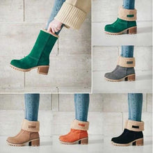 Cargar imagen en el visor de la galería, Women&#39;s Chunky Heel Round Toe Snow Boots
